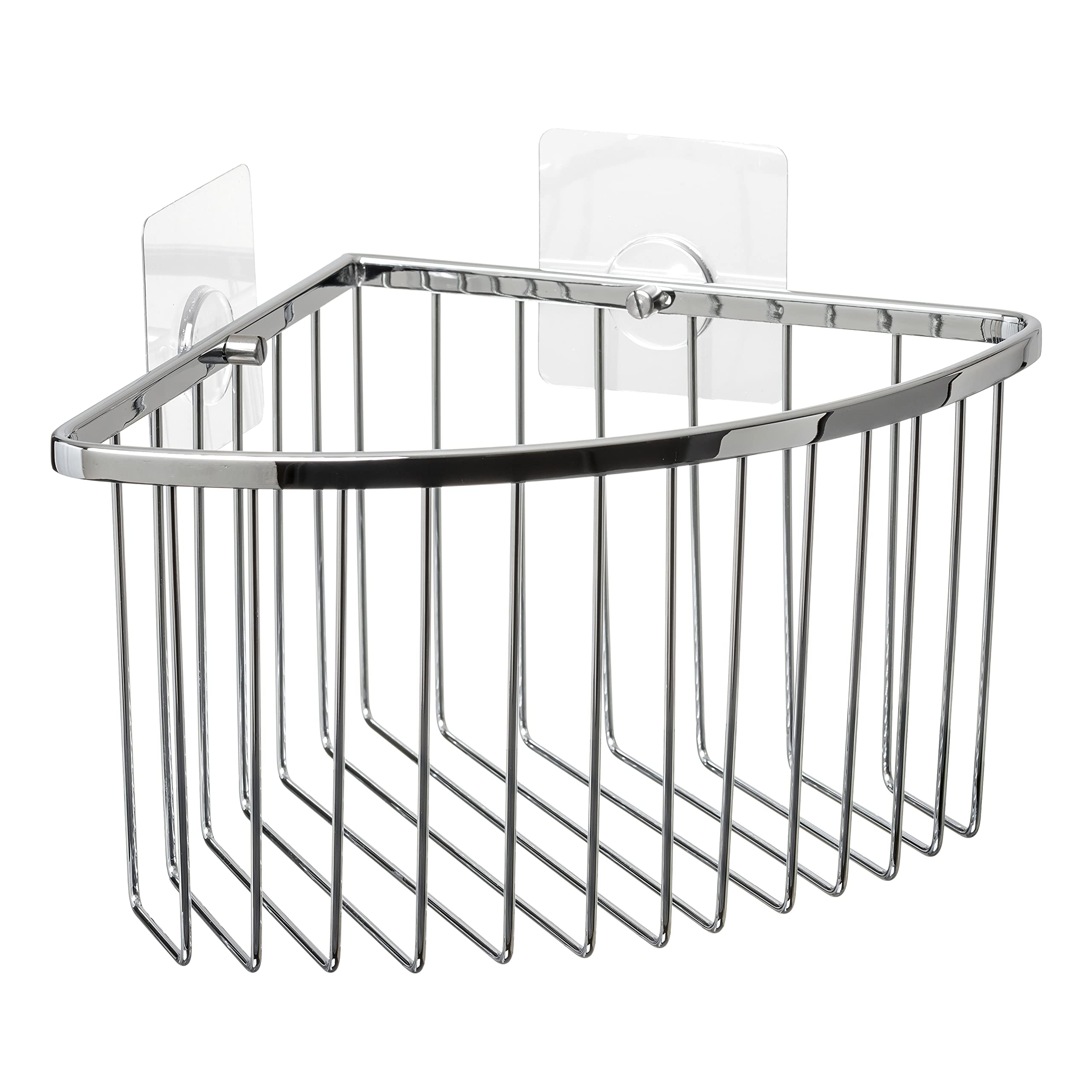 TATAY Shower Shelf No Drilling Brass | Includes Screws and Quick Fix Mounting System | Supports 5 kg | Moisture Resistant | Corner Shower Shelf with Easy Drainage | 20 x 13.5 x 20 cm - Krom Model