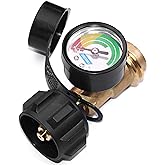 DOZYANT Propane Tank Gauge Level Indicator LP Gas Pressure Meter Color Coded Universal for Cylinder, BBQ Gas Grill, RV Camper