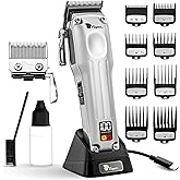 Fagaci Professional Hair Clippers for Men with Superior Precision, 5X Longer Sharpness Professional Barber Clippers Cordless with 2 Blades Fade & Taper, Brushless Motor Mens Hair Clipper Cordless Set