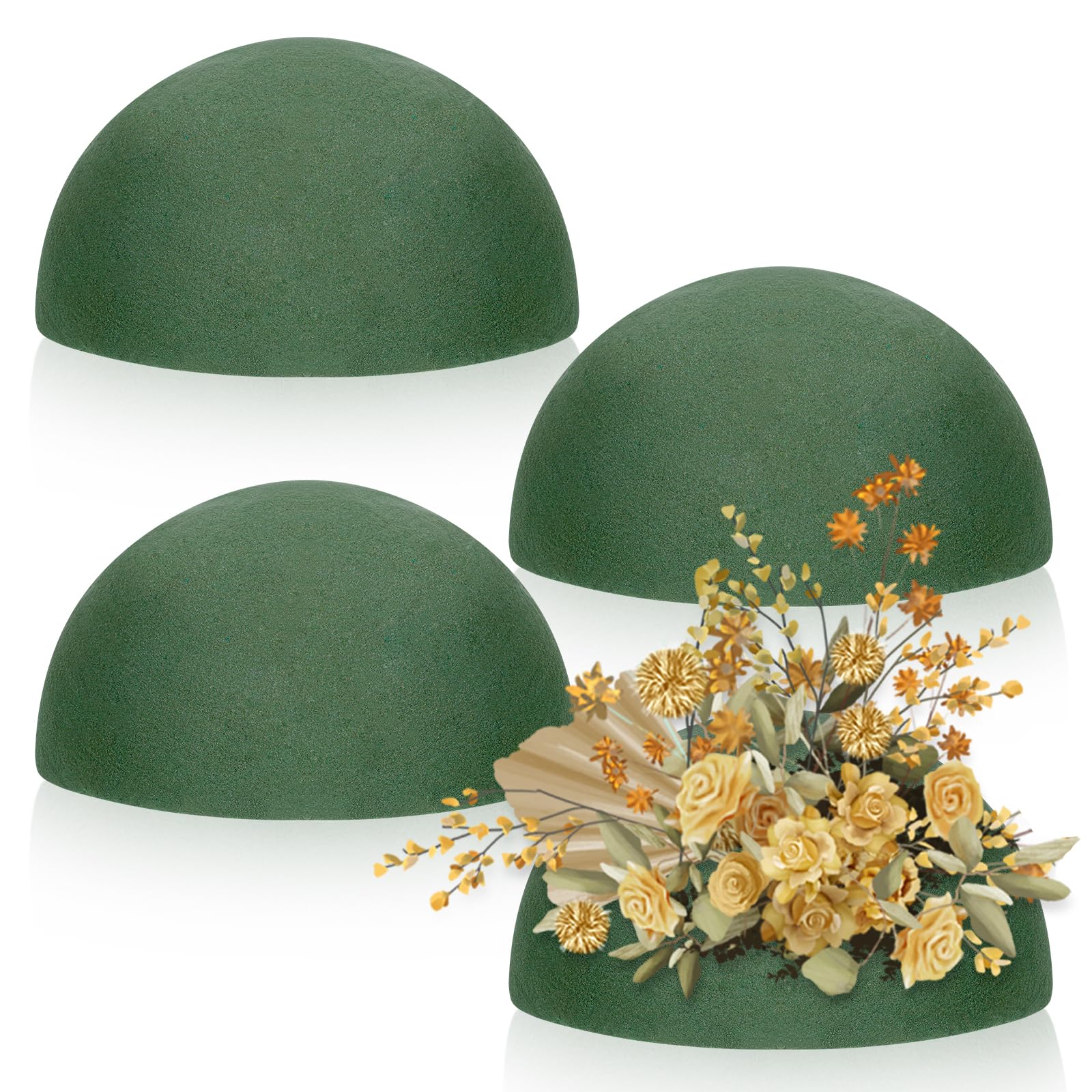 Photo 1 of BOHUIZ 4Pcs Half Ball Floral Foam Block, Green Wet Dry Flower Foam 5.51x2.76 Inch Florist Foam for Fresh or Artificial Plant Floral Arrangement and Wedding Birthdays, Home DIY Craft Decor
