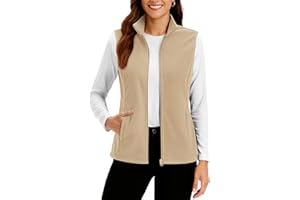 TACVASEN Women's Fleece Vest Lightweight Warm Vests Outerwear Sleeveless Zip Jacket Fall Winter Soft Vest with Pockets