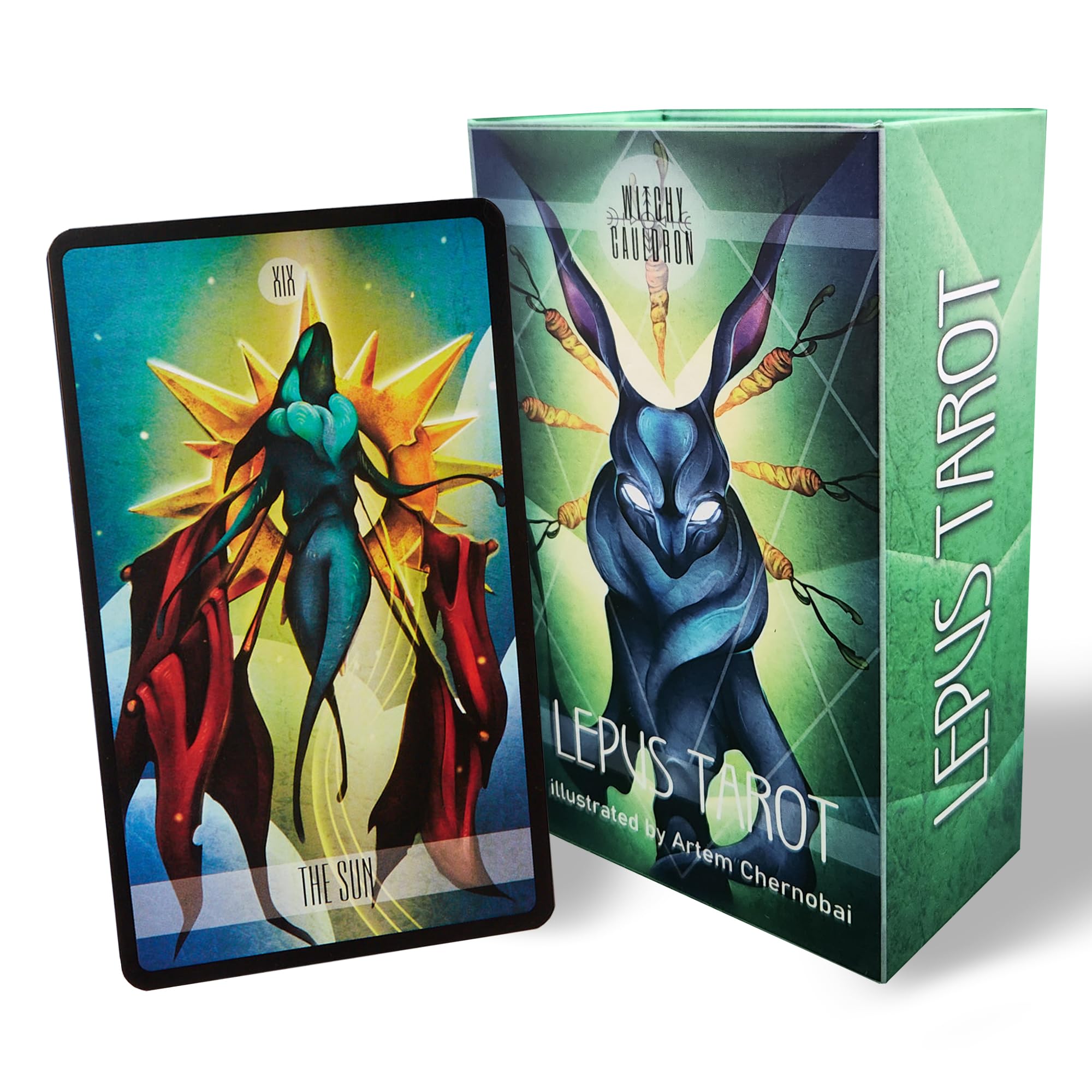 Witchy Cauldron Lepus Tarot Deck, 78 Tarot Cards with Guidebook for Beginners and Experienced Readers, Unique Rabbit and Hare Artwork, Rider-Waite Based, Stunning Illustrated Dark Art Tarot Cards Deck