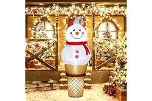 BLOOMWIN Christmas Inflatables Snowman 6ft - Snowman Inflatables Outdoor Decorations Ice Cream Blow up Yard Decorations Light Up