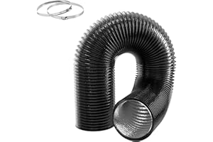 INFINIPOWER Flexible 4-Inch Aluminum Ducting, Dryer Vent Hose, Heavy-Duty Three-Layer Protection, 8-Feet Long for Heating Cooling Ventilation and Exhaust, 4" x 8', Black