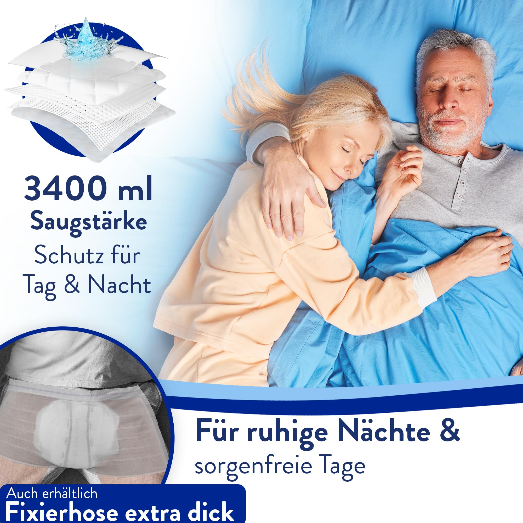 Harmony Care® Premium Form MAXI NIGHT - saugstarke Inkontinenzvorlagen bei starker Inkontinenz - große Windeln für Erwachsene - auslaufsichere Inkontinenzeinlagen Damen und Herren - 4 x 20 Stück 3