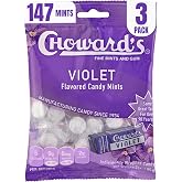 Choward's Violet Mints Candy Bag | Bold Aromatic Flavor | Perfect for Snacks in Lunchboxes, Travel, Sharing, and Gifting | Nostalgic Vintage Candy | 3 Pack (49 Individually Wrapped Candy Mints)