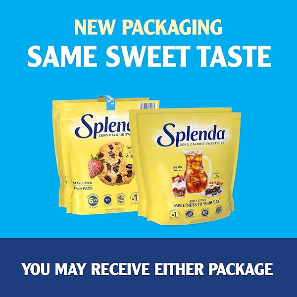 SPLENDA ZERO CALORIE SWEETENER, GRANULATED SUGAR SUBSTITUTE, RESEALABLE TWIN PACK BAGS, 25.22 OUNCE (EACH POUCH: 12.61 OZ)