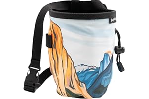 GNARLY DOOD Rock Climbing Chalk Bag | for Outdoor, Gym, & Bouldering | Adjustable Waist Belt, Durable Drawstring Closure, & Zippered Pocket