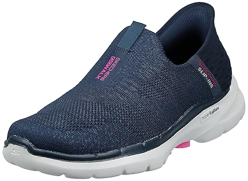 Skechers Women's Hands Free Slip-ins Go Walk 6-Fabulous View Sneaker, Navy, 10