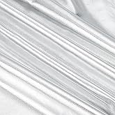 PH PandaHall 39 inch Metallic Foil Fabric Silver Stretch Shiny Fabrics 1.7 Yards Wide Polyester Spandex Stretch Fabrics Foil Sewing Cloth Lame Fabric for Dancewear Crafts Costumes Decor