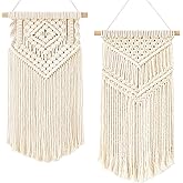 Dahey 2 Pcs Macrame Wall Hanging Small Woven Tapestry Wall Art Decor - Beautiful for Boho Home Dorm College Classroom Decor, 