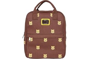 DISNEY Loungefly x Winnie the Pooh Embroidered Canvas Backpack (One Size, Brown Multi)