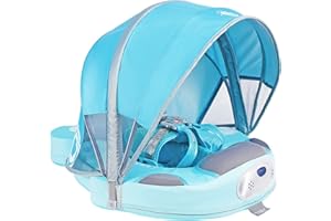 VQ-ANT Mambobaby Float with Canopy 3Months to 48Months Upright Standing Stroke 3rd Swim Mode Non Inflatable Smart Swim Trainer Solid Baby Swim Pool Float Mambo Baby Float Infant Toddler Swimming Ring