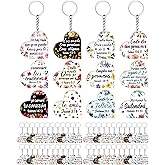 Sureio 48 Pcs Spanish Christian Keychain Gifts Bible Verse Inspirational Keychain Bulk Religious Party Gifts for Women Men