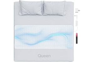 XKETA Grounding Mat for Bed, Grounding Pad for Sleeping, Reduce Anxiety and Inflammation, Pain Relief, Improve Energy - Pure Silver Fiber, Grounding Cord, Test Pen & Safety Adapter (Queen)