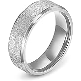 OreilleStar None Scratches Stainless Steel Rings for Men Women, 7mm Band Thumb Ring Sandblasted Outer Beveled Polished Inner Comfort Fit Mens Promise Engagement Ring Gold Silver Black Size 6-12