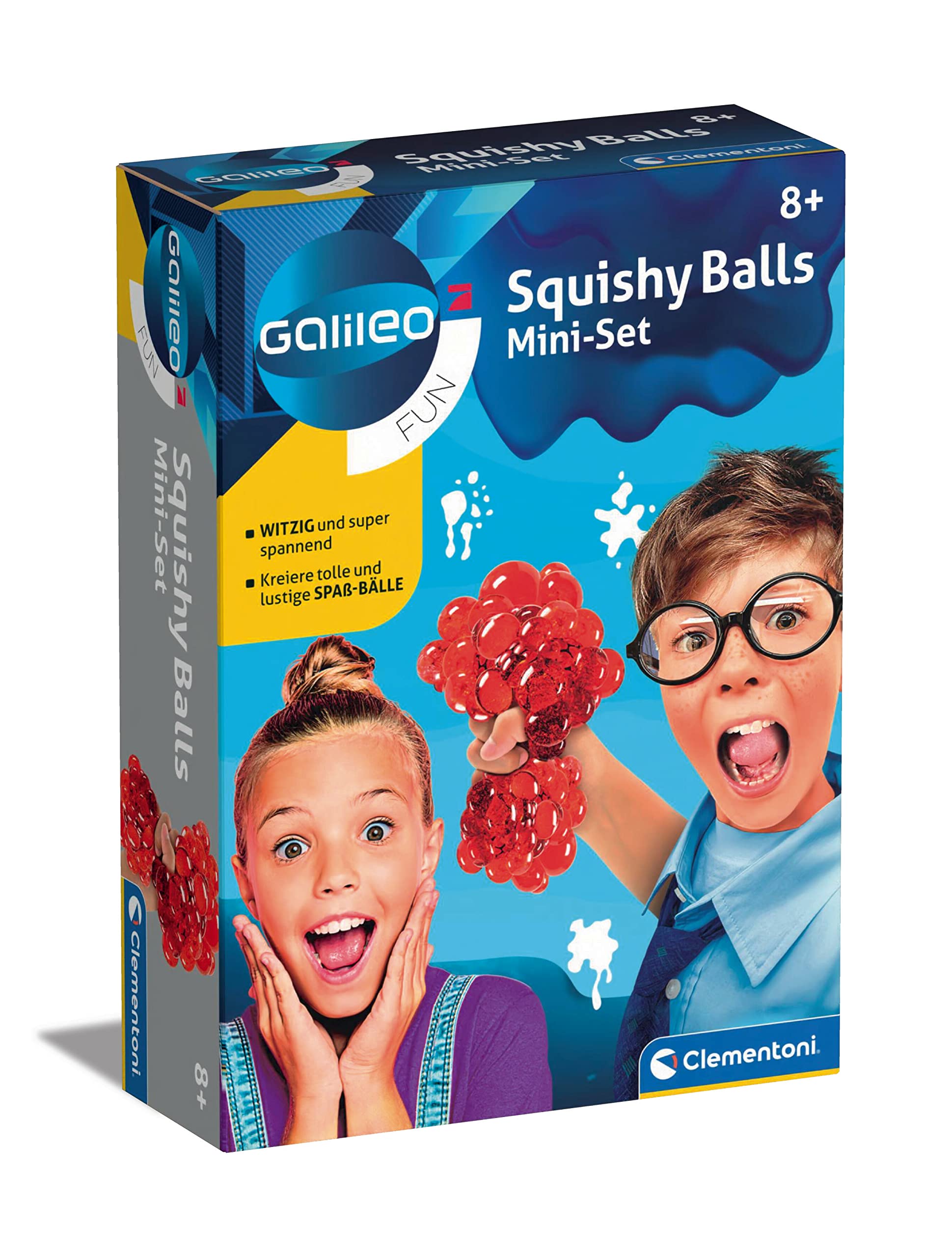 Clementoni Galileo Fun 59165 Squishy Balls, Experiment Set for Making Soft Balls, Colourful Squeeze Balls for Small Explorers, Toy for Children from 8 Years