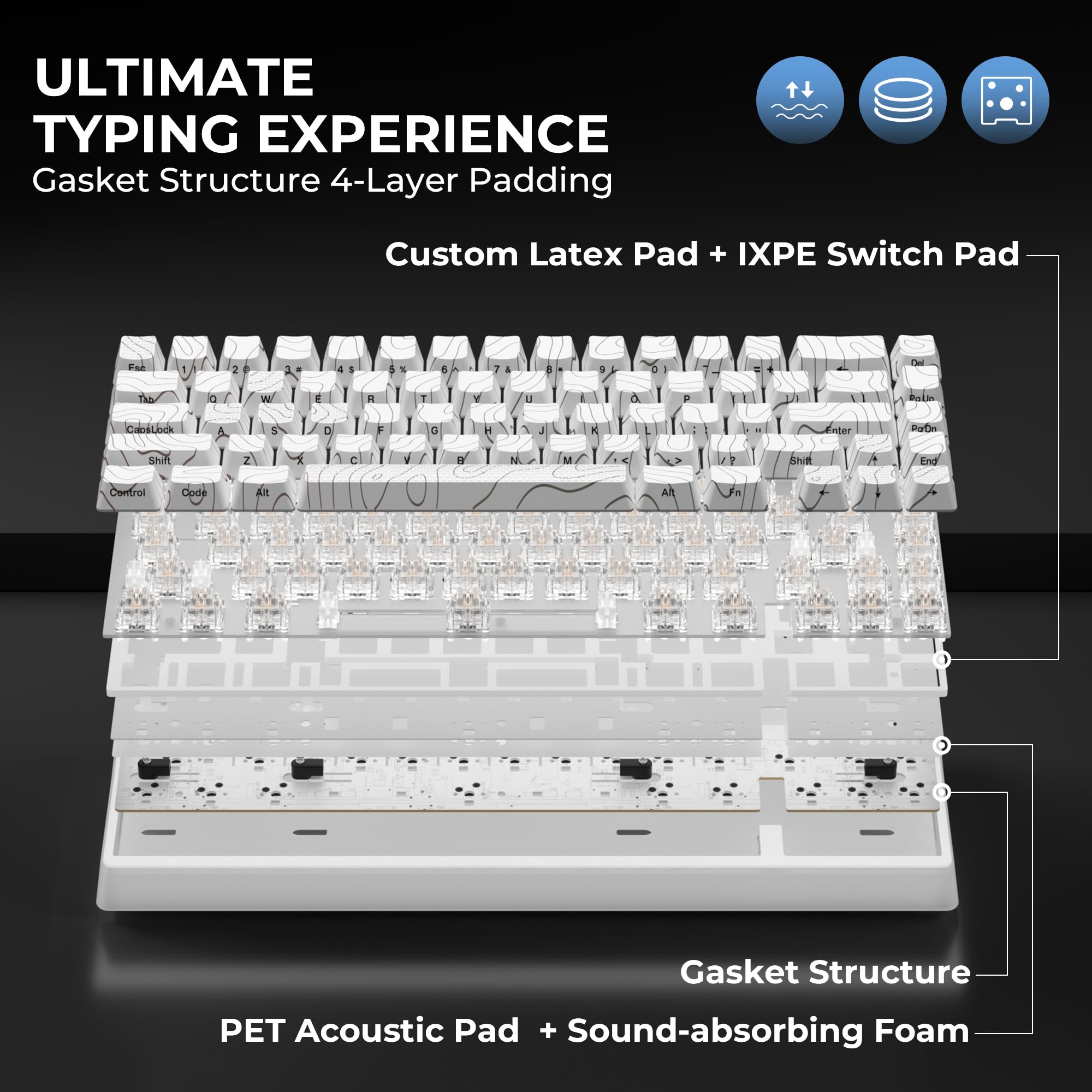 HITIME x XVX M67 Wireless 60% Percent Keyboard, QMK/VIA Topographic Gaming Keyboard, Tri-Mode Thocky Creamy Mechanical Key Board, Hot Swappable Gasket Mount RGB IMD Tech for Win/Mac(JadeStone)