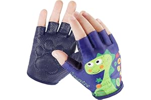 BOAN SPORTS Kids Half Finger Gymnastics Gloves for Age 1-9 Boys Girls Climbing Biking Good Grip Control Gloves for Gymnastics Balance Boards Outdoor Sports