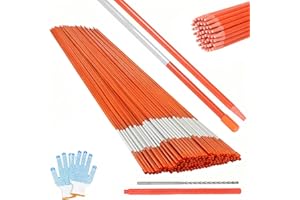 Idolpack 100Pk Driveway Markers 48 Inch Snow Stakes with Reflective Tape Highly Visible for Parking, Walkways, Snow Markers, 