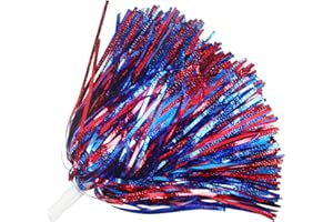 Lovecheer 12PCS/24PCS Metallic Pom Poms Cheerleading Fluffy Shiny Cheer Pom Poms with Handle Sports Team Spirited Dance Cheering Squad Girls Adults