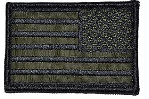TACTICAL GEAR JUNKIE Olive Drab (OD) USA Flag 2x3 Patch - Reverse