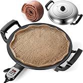 Ethiopian 18.5" Injera Maker Mitad (Mogogo), Electric Griddle with Adjustable Temperature &amp; Time, Non-Stick Surface for Norwegian Lefse, Swedish Pancake, Indian Dosa, Digital Handle
