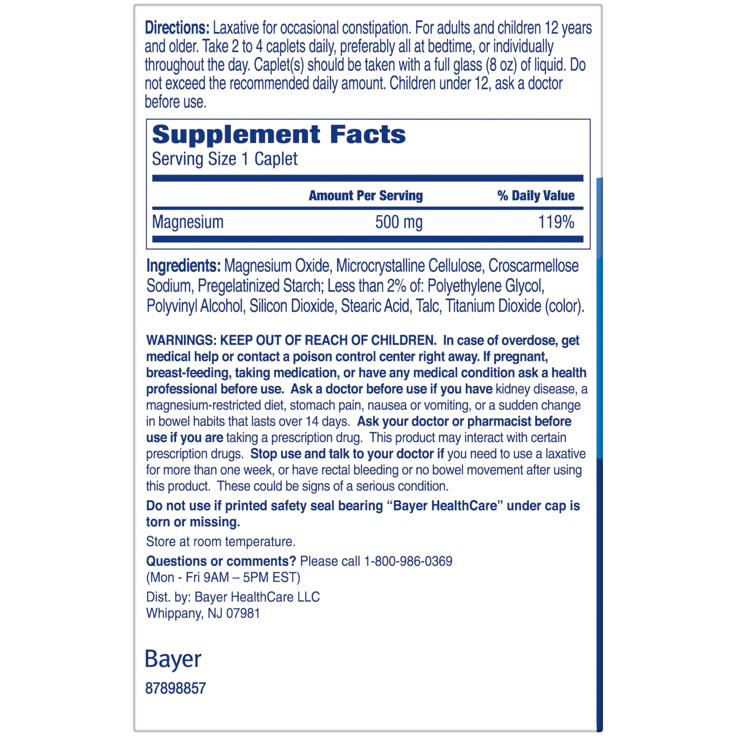 Phillips' Laxative Caplets, With Naturally Sourced Magnesium Supplement for Gentle Relief of Occasional Constipation, Cramp and Stimulant Free Laxatives, 100 Caplets