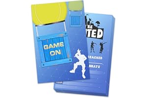 Yangmics Direct 30 Pack Gaming Party Invitations with Envelops - Video Game Invitations for Kids Boys - Video Game Party Supplies