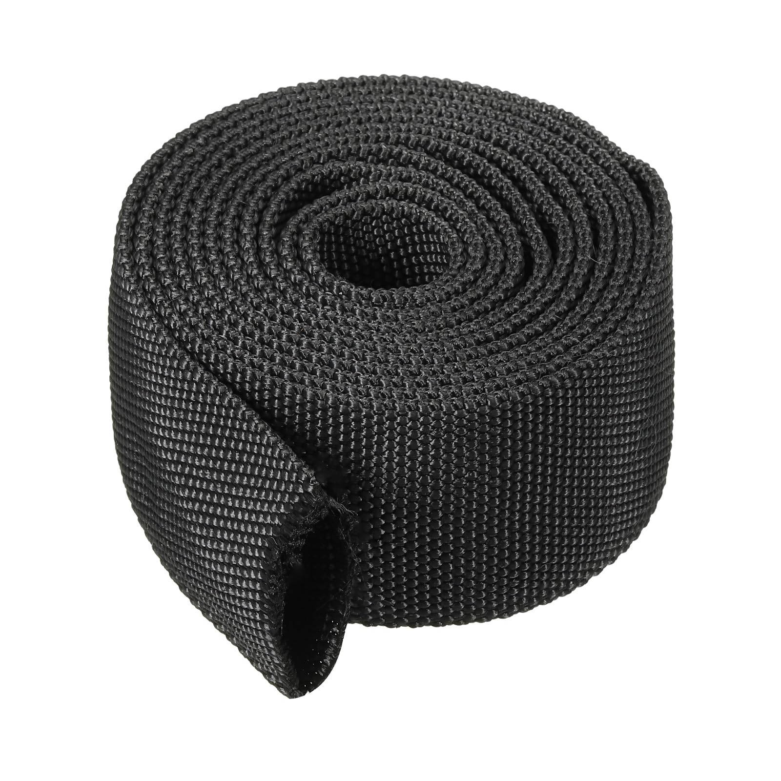 PATIKIL 1.1" Dia 6.5FT Nylon Protective Hose Sleeve, Cable Cover Sheath Protection for Welding Tig Torch Hydraulic Hose, Black