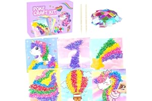 Poke-in Fun Art Fabric Craft- Magical Dream Decor,Mess Free Kids'Paper Craft Kits,Arts and Crafts for Kids,DIY Art Activity B