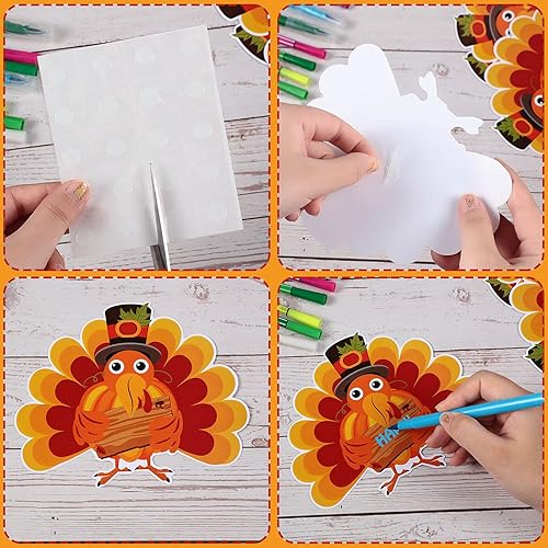 100 Pieces Thanksgiving Pencils Bulk - Wood Fall Pumpkin Turkey Themed Pencils With Erasers