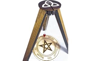 UNROOFED&SKY Trinqueta Tripod Wooden Pendulum Stand, Dowsing Pendulum Holder for 10" Pendulum Board, Dowsing Machine, Divination Tool, Witchcraft Wiccan Witch Altar Supplies Decor (Tripod)
