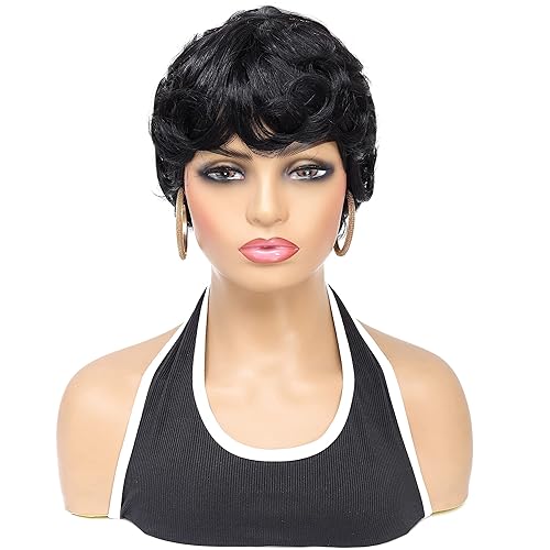 NICE HOPE Short Human Hair Wigs for Black Women Natural Wave 100