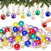 120Pcs Christmas Mini Ball Ornaments,0.6" Glitter Multicolor Christmas Ball,Xmas Tree Hanging Decorations Pendants for Party,Decor,Outdoor,Indoor,DIY,Craft,Holiday Supply,Gift Fillers