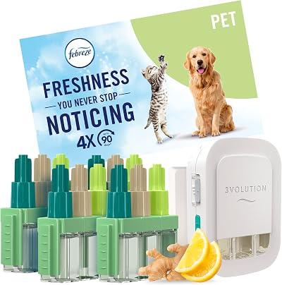 Febreze 3Volution Pet Plug In with 4 Refills 3 Scents OdourClear 90 Days
