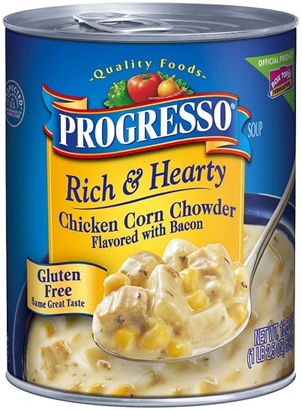 PROGRESSO RICH & HEARTY, CHICKEN CORN CHOWDER SOUP, 18.5 OZ (PACK OF 6)