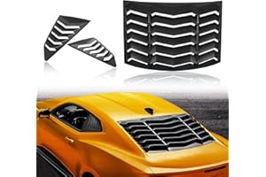 CUMART 2016-2023 Rear Window Louvers Rear+Side Set Windshield Sun Shade Cover Lambo Style Matte Black Compatible with Chevrolet Chevy Camaro 2016 2017 2018 2019 2020 2021 2022 2023