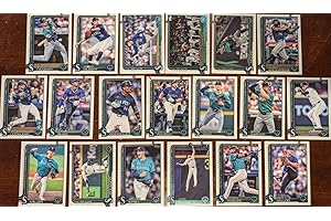 TOPPS TOTAL Seattle Mariners 2025 Topps Complete Mint 19 Card Hand Collated Team Set Featuring Cal Raleigh and Julio Rodríguez with Rookie Cards of Tyler Locklear, Ryan Bliss and Troy Taylor Plus