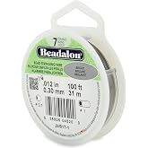 Beadalon 7 Strand Stringing Wire - .012in / .30mm, 100ft / 31m, Bright | Polished 7-strand stainless steel wire with nylon coating offers flexibility, kink-resistant performance, DIY, Made in USA