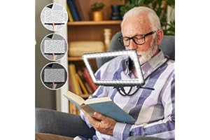VOBAB 5X Large Hands Free Magnifying Glass with 43 Ultra-Bright LEDs Light for Reading Full Book Page Magnifier Flexible Gooseneck Magnifier for Neck Wear Repair Sewing Low Vision Elderly