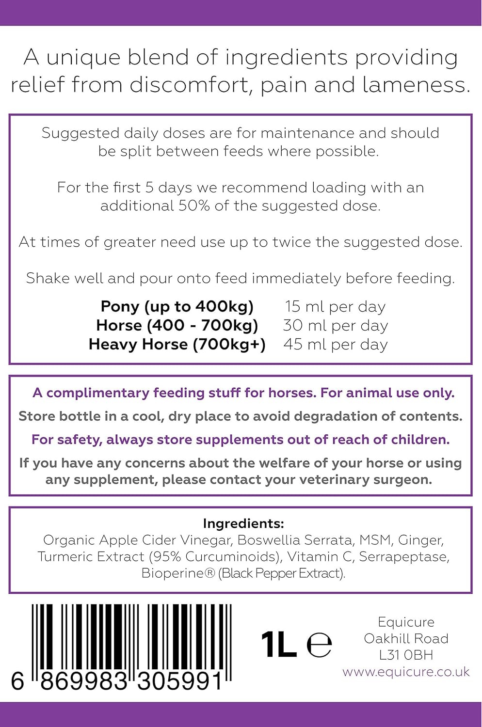 Equicure Herbutol - A Soothing Blend for Horse/Pony (1 Litre) - Image 5