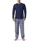 IZOD mens Jersey Henley and Flannel Pant Set