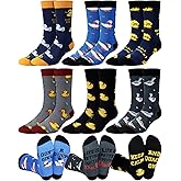Silicherry 6 Pairs Duck Crew Socks Novelty Duck Pattern Casual Socks for Women Men Animals Lovers Birthdays Party Gifts