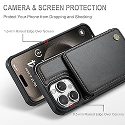 Vinich for iPhone 15 Pro Wallet Case with Card