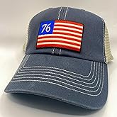'47 Brand Trawler Clean Up Adjustable Trucker Hat – Classic Mesh Back Baseball Cap Featuring Patriotic “76 US Flag” Patch