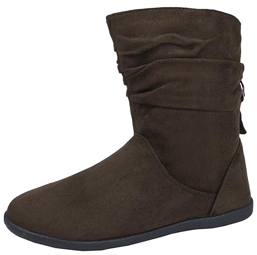 Womens Dr Keller Comfort Wide Fit Faux Suede Leather Flat Ankle