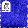 Royal Blue Faux Fur Fabric Squares, 10x10 Inches Fluffy Faux Fur for DIY Crafts, Fashion Design, Beard, Sewing, Cosplay Costumes, Seat Pads, Rugs, Pillows and Home Decoration Projects