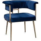 Tov Furniture Astrid Ultra Modern Barrel Back Velvet Upholstered Side Chair, 26"