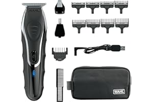Wahl Aqua Blade® Rechargeable Wet/Dry Lithium-Ion Deluxe Beard Trimmer for Men - Interchangeable Heads for Detailing, Hair, Mustache and Body Grooming - Model 9899-100